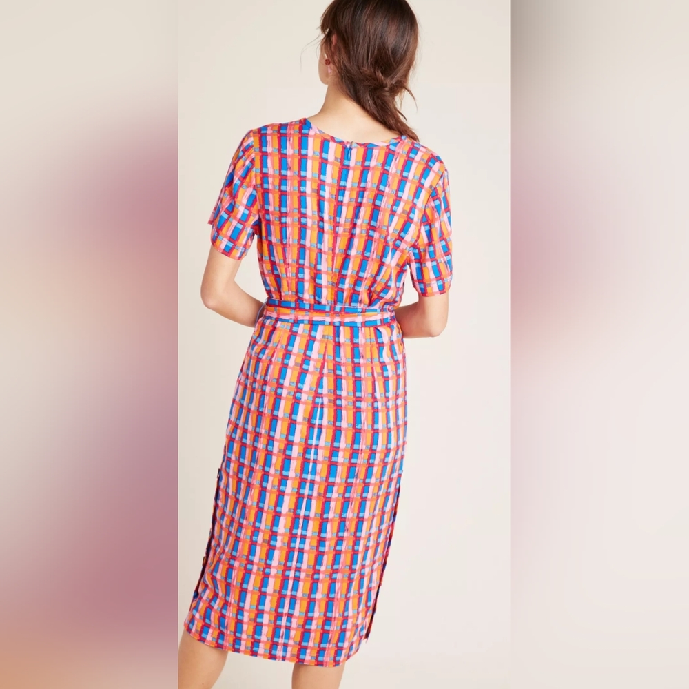 NWOT Anthropologie Abstract Midi Dress - Picture 2 of 10